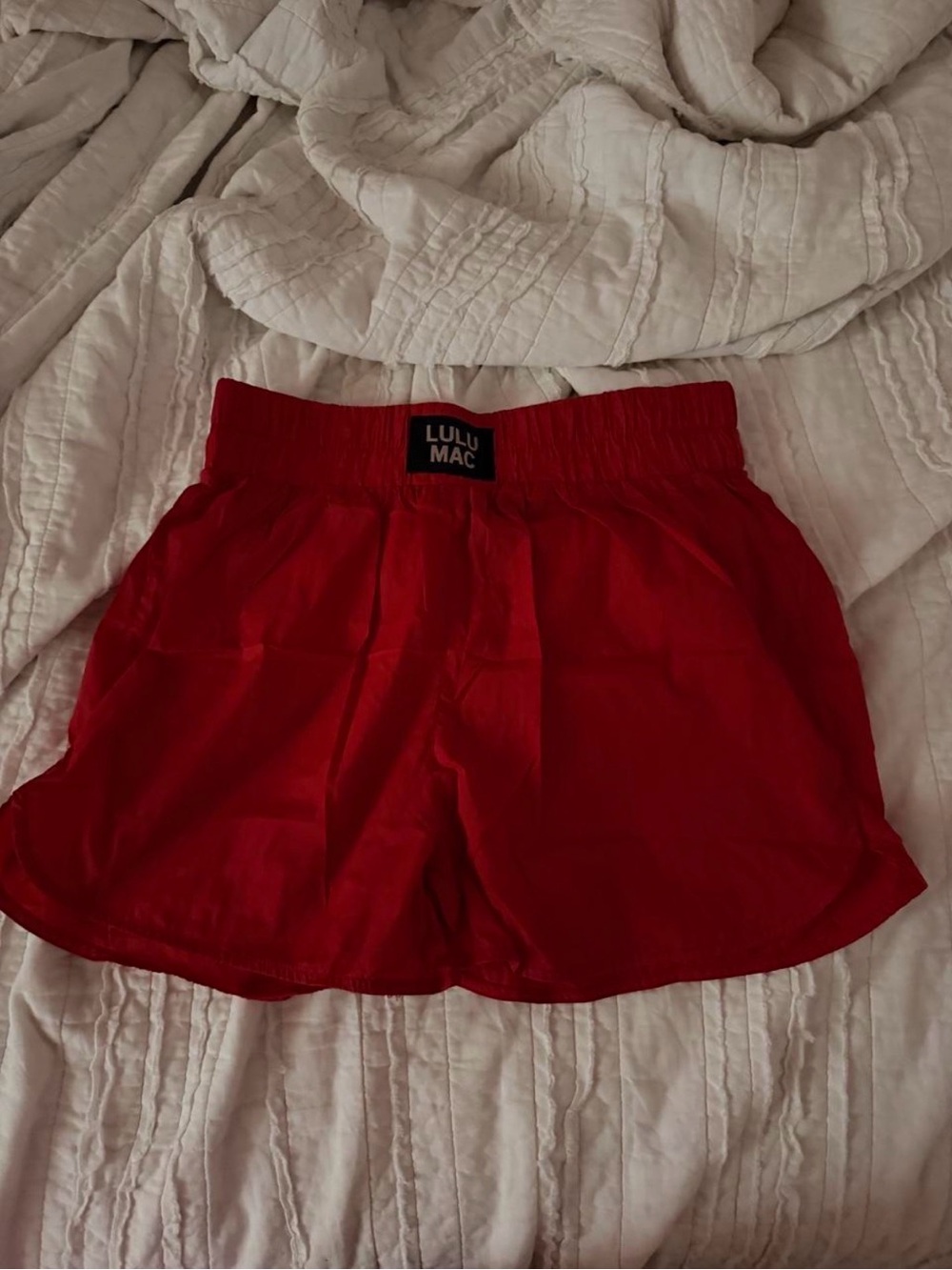 Lulu Mac Women's Red Athletic Shorts with Elastic Waist